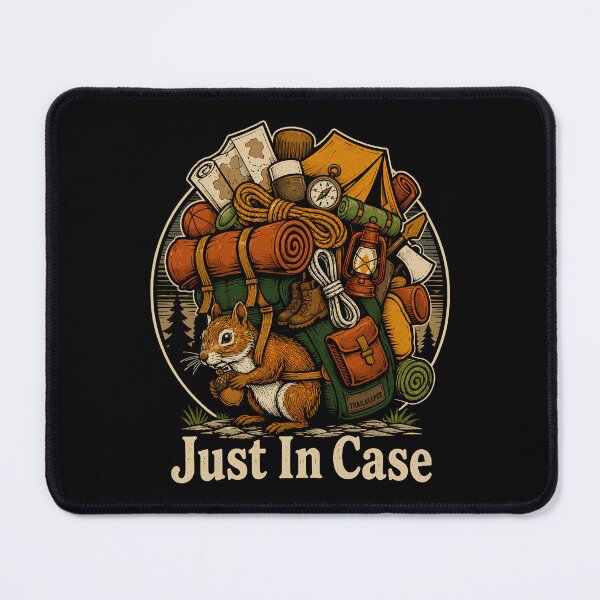 Item preview, Just In Case Funny Squirrel Camping Hiking Humor designed and sold by gordonbwyashop.