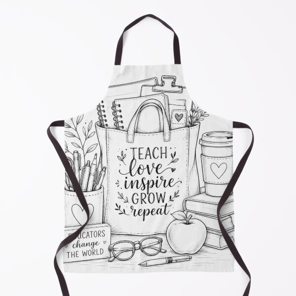 Item preview, Teacher Essentials Black and White Back to School Line Art Design designed and sold by LmonioressXxx.