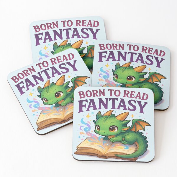 Item preview, Born To Read Fantasy | Cute Chibi Dragon & Magical Book designed and sold by BookedAndDesign.
