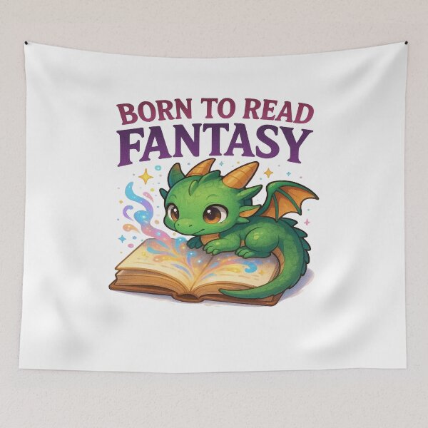 Item preview, Born To Read Fantasy | Cute Chibi Dragon & Magical Book designed and sold by BookedAndDesign.