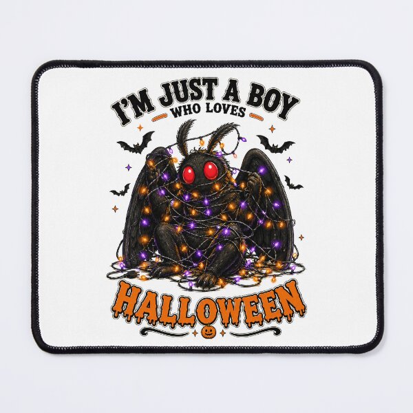 Item preview, ⭐ CRYPT OR TREAT COLLECTION - CRYPTID - MOTHMAN TANGLED IN HALLOWEEN LIGHTS - BOY - Point Pleasant, West Virginia USA designed and sold by WheelieGdArt.