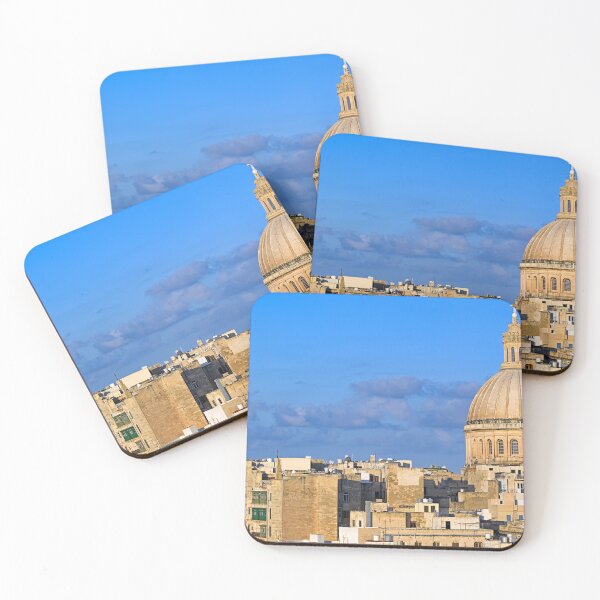 Item preview, Iconic Valletta Skyline with Basilica of Our Lady of Mount Carmel Dome and St Paul's Pro-Cathedral Spire, Malta designed and sold by goceris.
