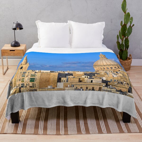 Item preview, Iconic Valletta Skyline with Basilica of Our Lady of Mount Carmel Dome and St Paul's Pro-Cathedral Spire, Malta designed and sold by goceris.