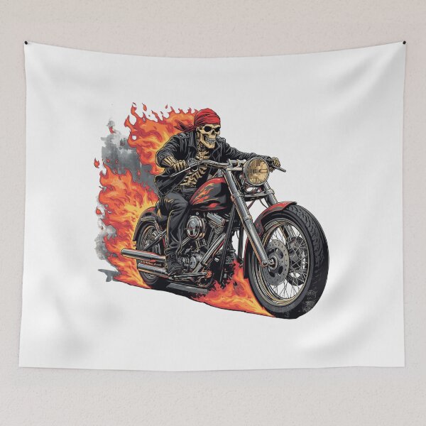 Item preview, Skeleton Biker Motorcycle Flame designed and sold by muhammadkhafidh.