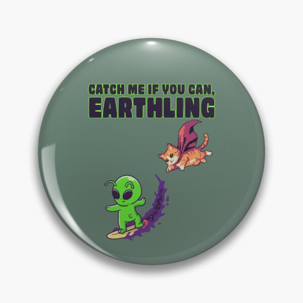 Item preview, Funny Alien Surfer Chasing Flying Cat designed and sold by HOUSE OF TIST.
