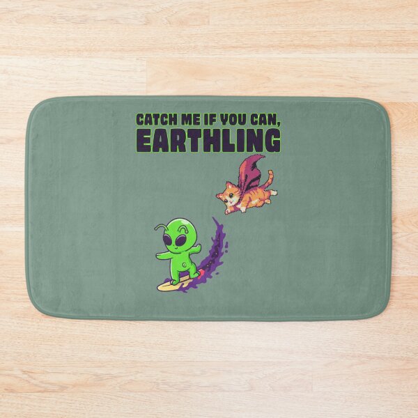 Item preview, Funny Alien Surfer Chasing Flying Cat designed and sold by HOUSE OF TIST.