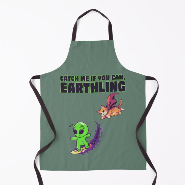 Item preview, Funny Alien Surfer Chasing Flying Cat designed and sold by HOUSE OF TIST.