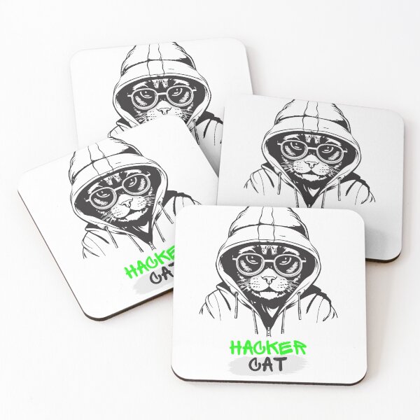 Item preview, Hacker Cat – Cute Cyber Cat designed and sold by Cherkaou-med.