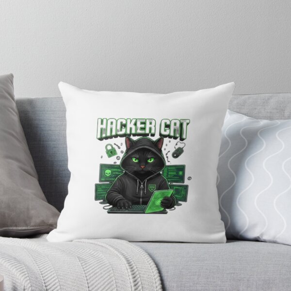 Item preview, Hacker Cat – Cute Cyber Cat designed and sold by Cherkaou-med.