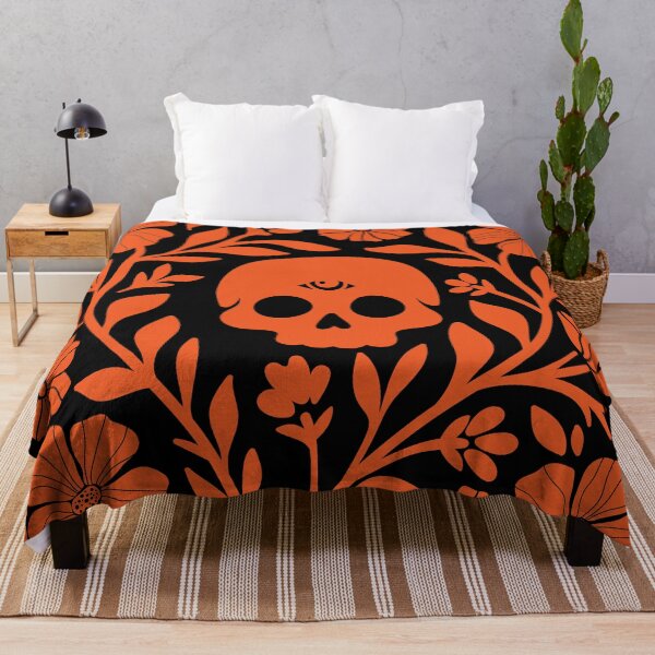 Item preview, Orange Third Eye Skull Botanical designed and sold by imaniko.