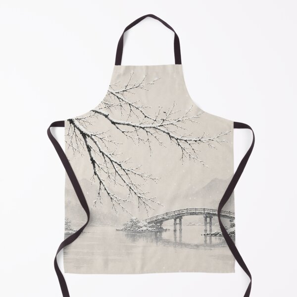 Item preview, Japanese Winter Landscape Ink Painting Snow Bridge designed and sold by Jozefin's Studio.