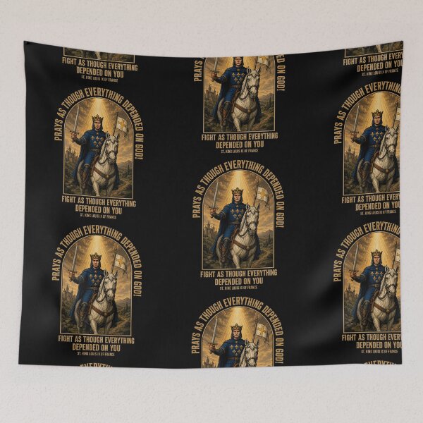Item preview, Saint Louis IX | Pray & Fight designed and sold by Christian by Grace.