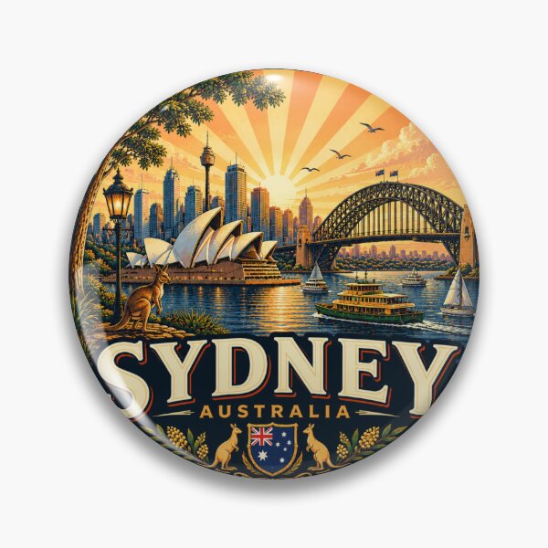 Item preview, Sydney Vintage Travel Badge designed and sold by timiparkerart.