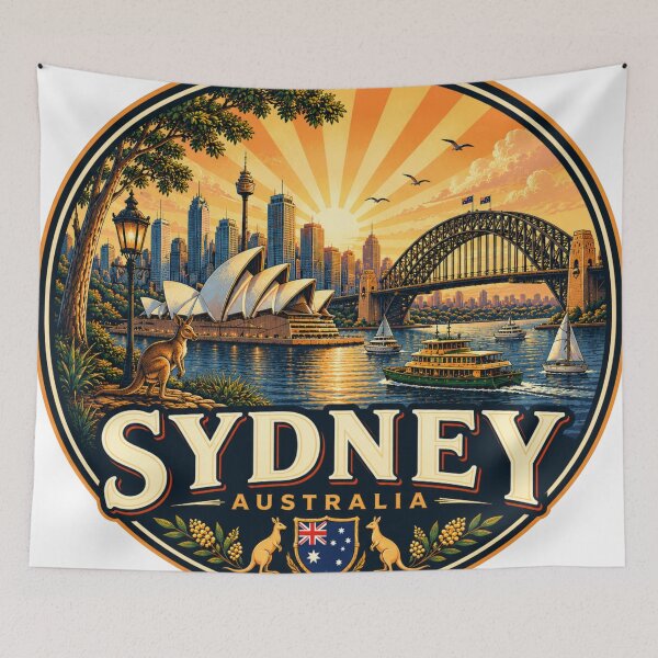 Item preview, Sydney Vintage Travel Badge designed and sold by timiparkerart.