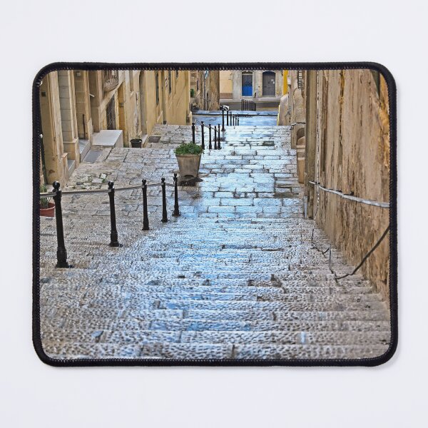 Item preview, Historic Narrow Street with Stone Staircase and Traditional Balconies in Valletta, Malta designed and sold by goceris.