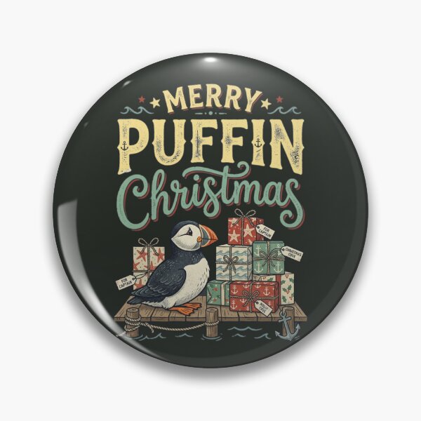 Item preview, Merry Puffin Christmas Nautical Holiday designed and sold by PunchDrop.