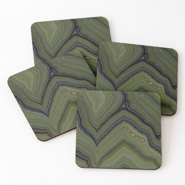 Item preview, Forest Green Chevron Onyx Bands designed and sold by IntelliMindDesigns.
