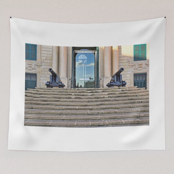 Item preview, Historic Entrance of Auberge de Castille with Antique Cannons, Valletta, Malta designed and sold by goceris.