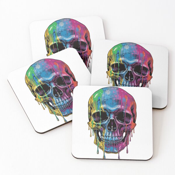 Item preview, Colorful Dripping Paint Skull Art designed and sold by muhammadkhafidh.