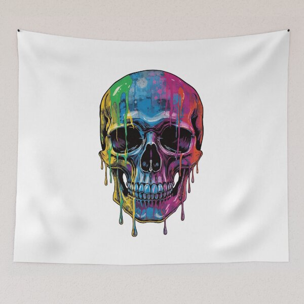 Item preview, Colorful Dripping Paint Skull Art designed and sold by muhammadkhafidh.