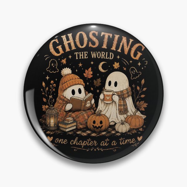 Item preview, Ghosting The World One Chapter at a Time, Bookish Ghost Halloween, Reading Ghost, Fall Book Lover designed and sold by CatiaStudioArt.