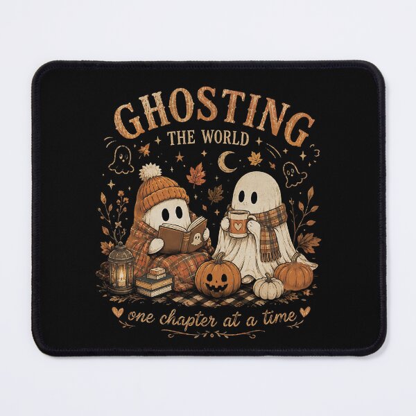 Item preview, Ghosting The World One Chapter at a Time, Bookish Ghost Halloween, Reading Ghost, Fall Book Lover designed and sold by CatiaStudioArt.