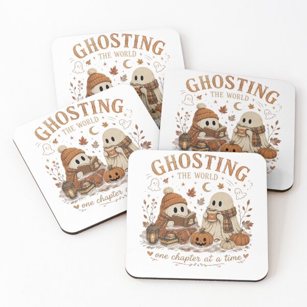 Item preview, Ghosting The World One Chapter at a Time, Bookish Ghost Halloween, Reading Ghost, Fall Book Lover designed and sold by CatiaStudioArt.