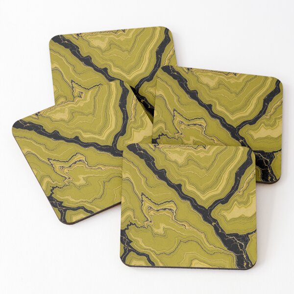 Item preview, Chartreuse Black Crack Marble Field designed and sold by IntelliMindDesigns.
