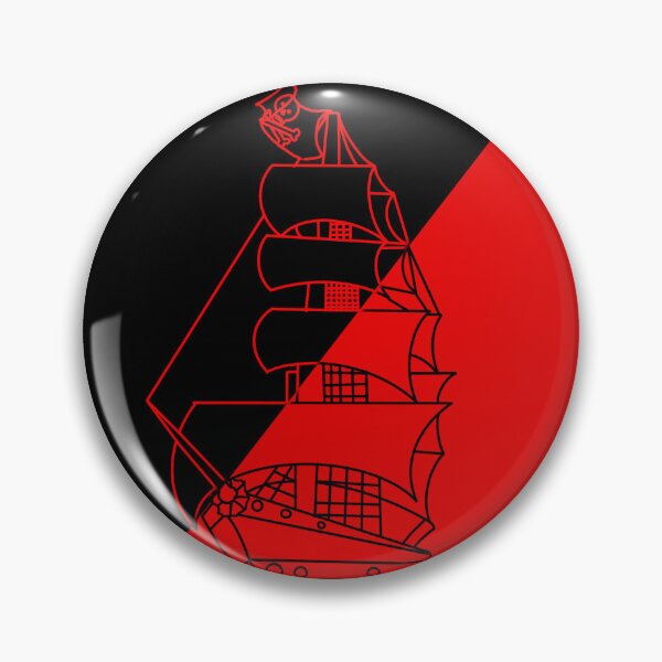 Item preview, Red and Black Corsair Ship - Two-Tone Contrast designed and sold by LeRefugedEden.