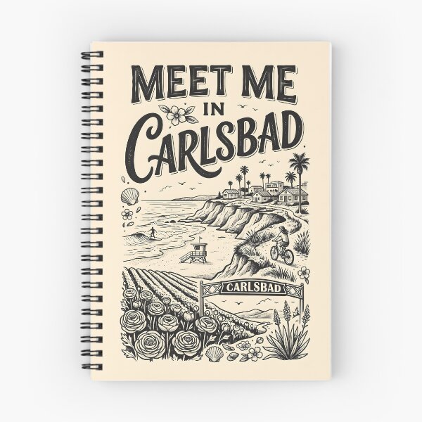 Item preview, Meet Me in Carlsbad Vintage California Coastal Poster designed and sold by Northline Threads.