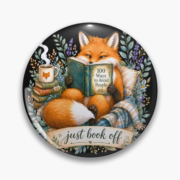 Item preview, Just Book Off - Cute Introvert Fox Reading Book designed and sold by Marukami99.