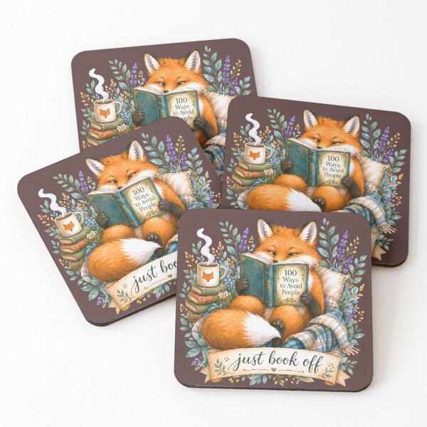 Item preview, Just Book Off - Cute Introvert Fox Reading Book designed and sold by Marukami99.