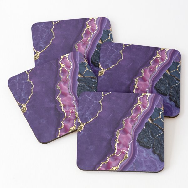 Item preview, Purple Magenta Gold River Marble designed and sold by IntelliMindDesigns.