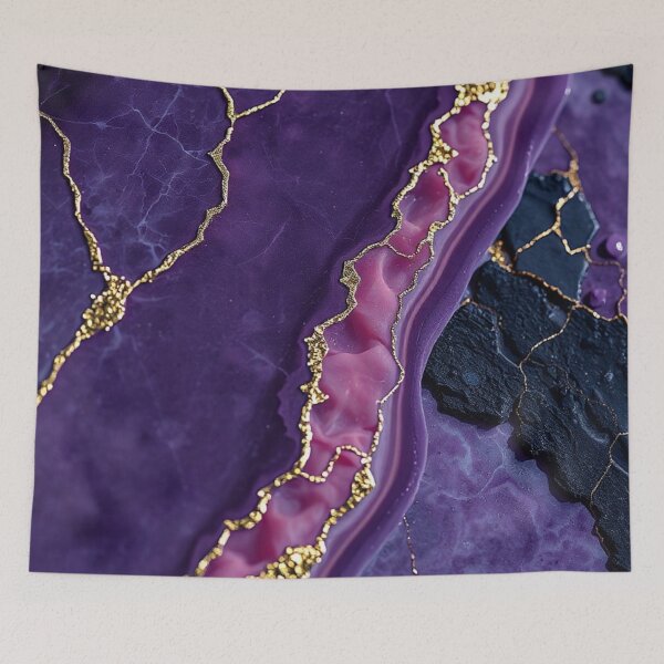 Item preview, Purple Magenta Gold River Marble designed and sold by IntelliMindDesigns.