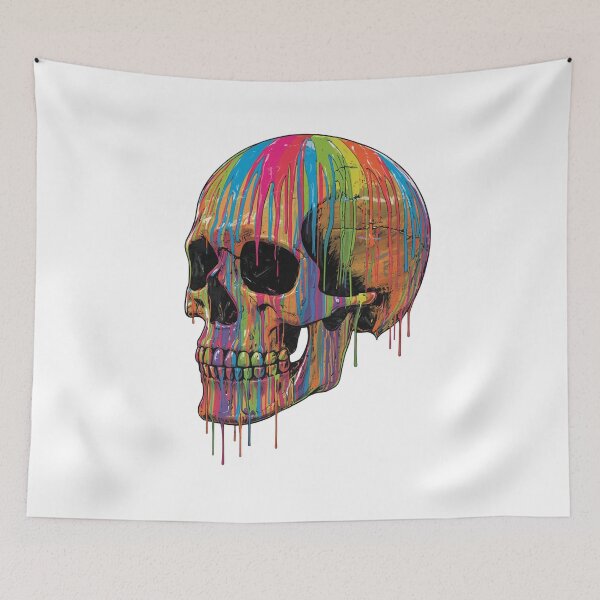 Item preview, Side View Rainbow Melting Paint Skull designed and sold by muhammadkhafidh.