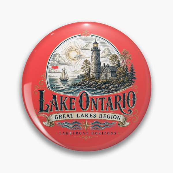 Item preview, Lake Ontario Lighthouse Sunset – Vintage Great Lakes Landscape Art designed and sold by DoReMiStudio.