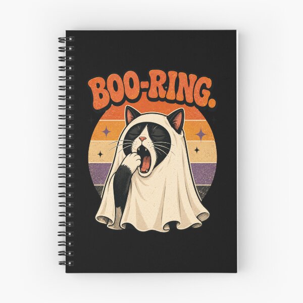 Item preview, Boo-ring Bored Ghost Cat Funny Halloween Meme designed and sold by Retro Whiskers.