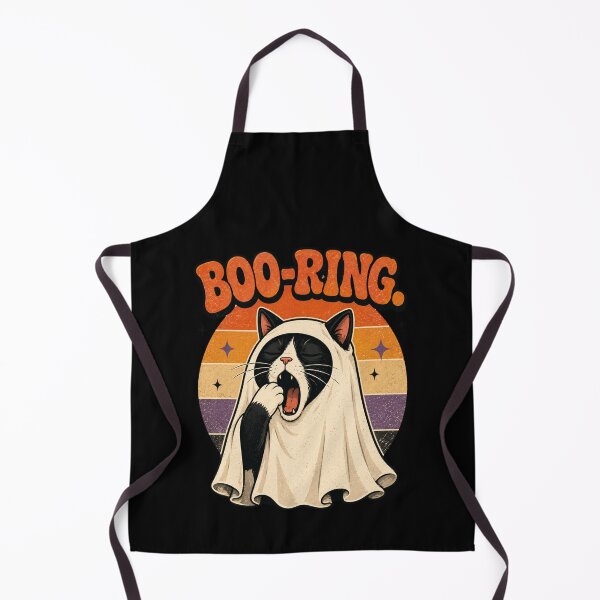 Item preview, Boo-ring Bored Ghost Cat Funny Halloween Meme designed and sold by Retro Whiskers.
