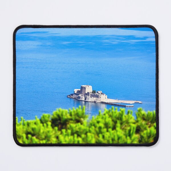 Item preview, Aerial View of Bourtzi Venetian Water Fortress in Nafplio Harbor, Greece designed and sold by goceris.