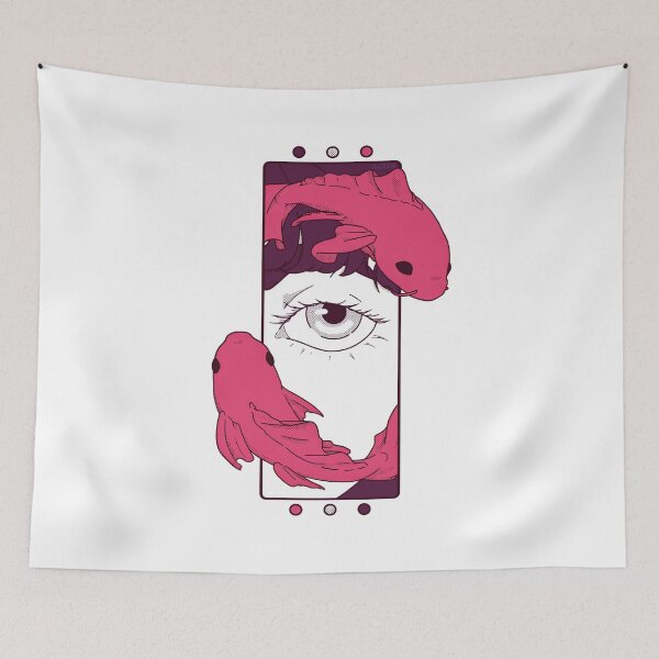Item preview, Eye and Koi fish -Pink- illustration - Comic style designed and sold by Houst-cn.