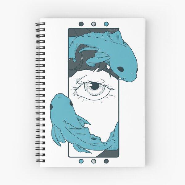 Item preview, Eye and Koi fish -Light blue- illustration - Comic style designed and sold by Houst-cn.