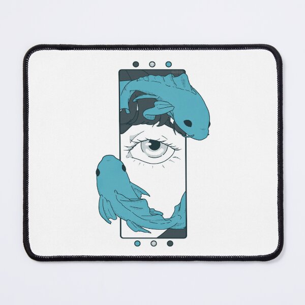 Item preview, Eye and Koi fish -Light blue- illustration - Comic style designed and sold by Houst-cn.