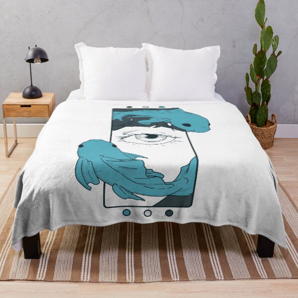 Item preview, Eye and Koi fish -Light blue- illustration - Comic style designed and sold by Houst-cn.