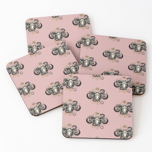 Item preview, Aries zodiac sticker - "Pink Dark Academia" graphic style designed and sold by Dany and Dom.