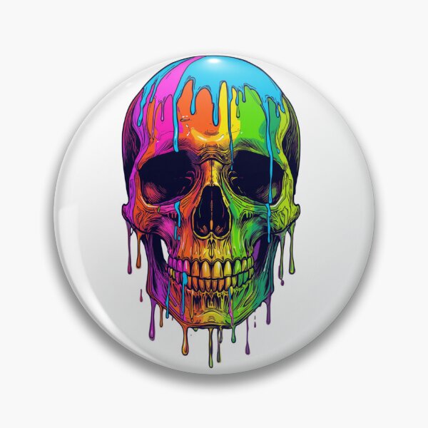 Item preview, Vibrant Neon Paint Dripping Skull Design designed and sold by muhammadkhafidh.