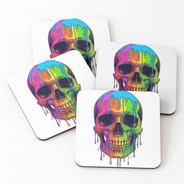 Item preview, Vibrant Neon Paint Dripping Skull Design designed and sold by muhammadkhafidh.
