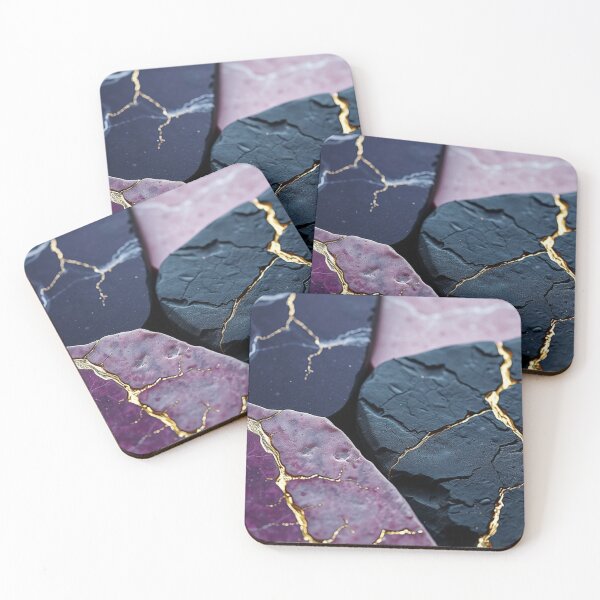 Item preview, Blush Black Gold Kintsugi Marble designed and sold by IntelliMindDesigns.