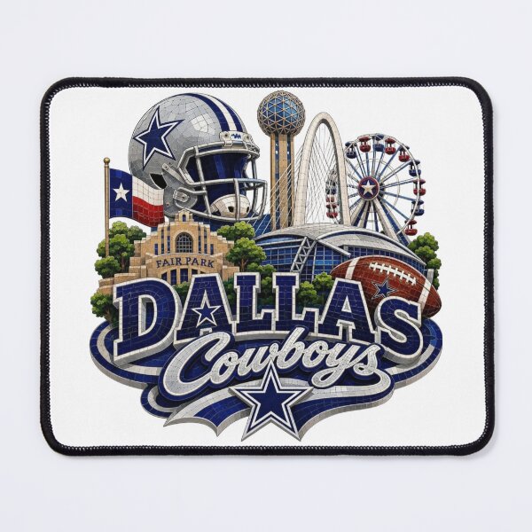 Item preview, Mosaic Dallas Skyline Sports Fan Landmark Collage designed and sold by BlasiseDS.