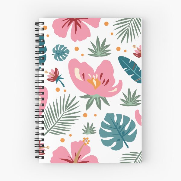 Item preview, Tropical Pink Hibiscus and Palm Leaves Seamless Pattern designed and sold by ElenMart.