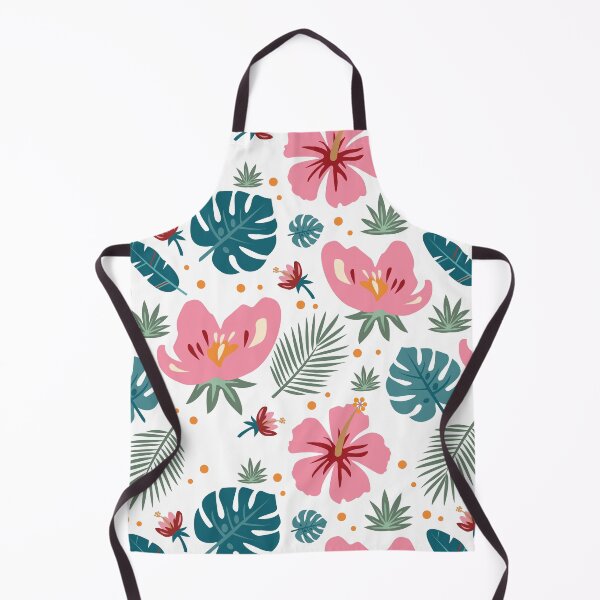 Item preview, Tropical Pink Hibiscus and Palm Leaves Seamless Pattern designed and sold by ElenMart.